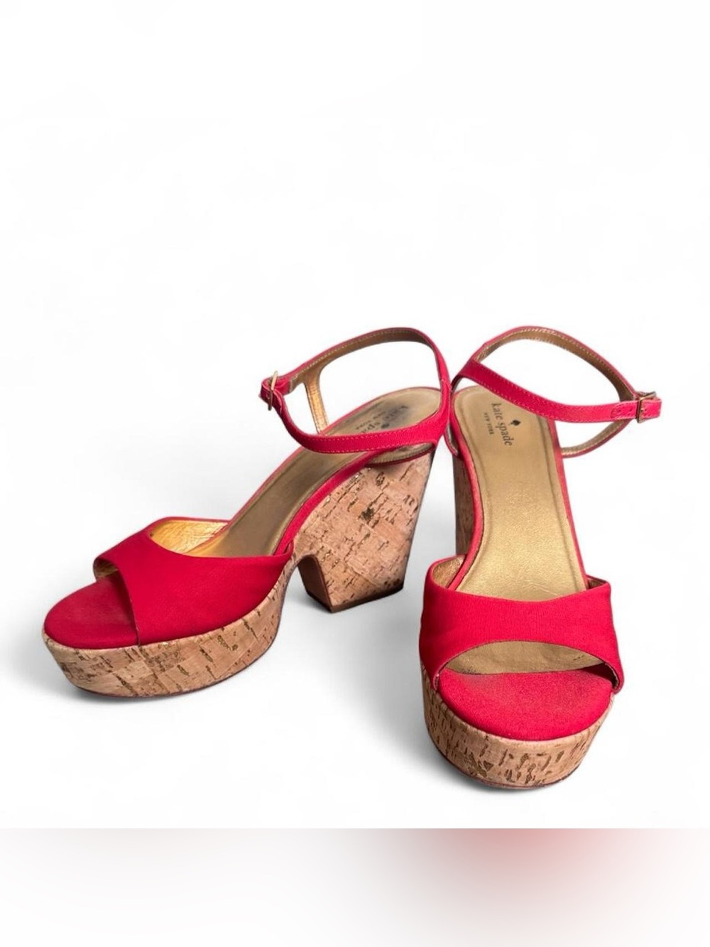 Kate Soade cork wedge platform heels